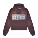 Deputy Department Money Bill Zipper Hoodie Braun